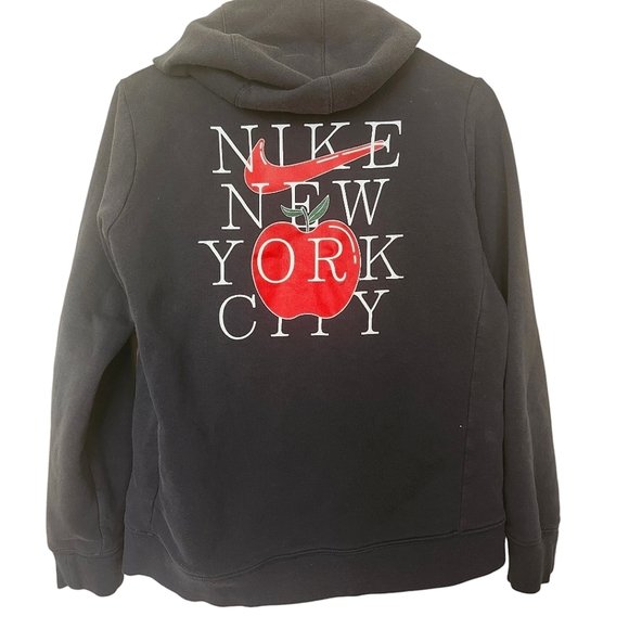 Nike NYC Big Apple graphic popover pullover hoodie black  youth size XL - Picture 1 of 10